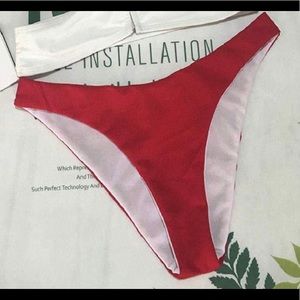 Red High Waist Bikini Bottoms
